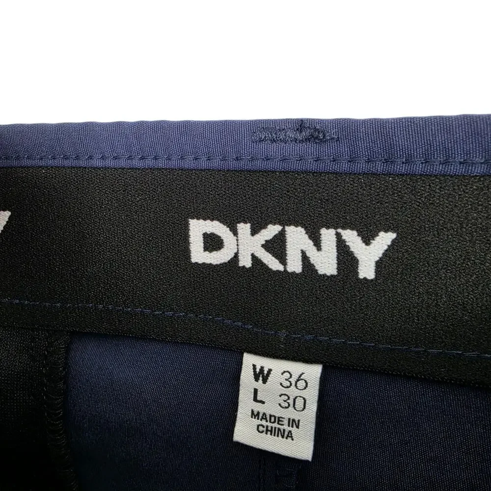 NWT DKNY Magnet Navy Blue Essential Tech Slim Fit Stretch Chino Pants Size 36/30